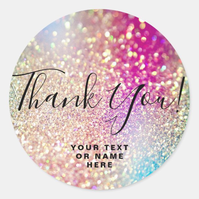 Thank You Name 16th Bridal Birthday Anniversary Classic Round Sticker (Front)