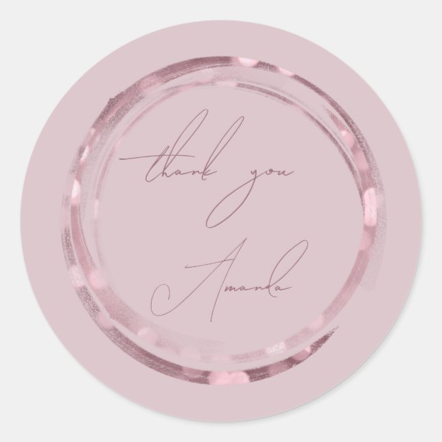 Thank You Name Seal Rose Powder Sweet 16th Bridal (Front)