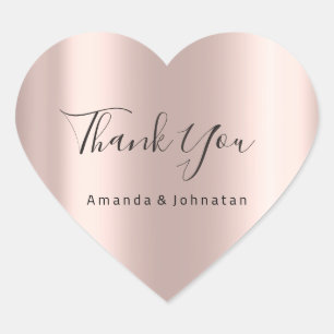 Thank You Name Simply Rose Bridal Sweet 16th Heart Sticker