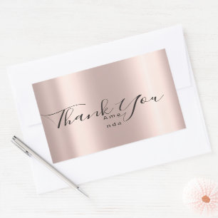 Thank You Name Simply Rose Bridal Sweet 16th Rectangular Sticker