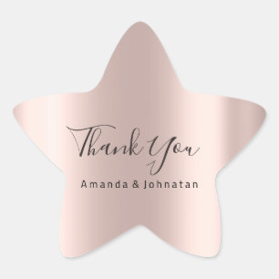 Thank You Name Star Rose Bridal Sweet 16th Sticker