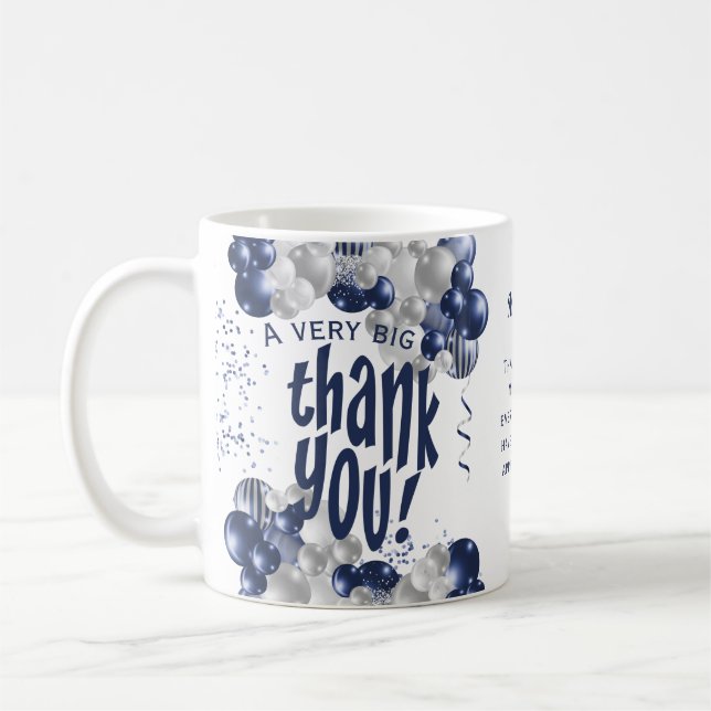 Thank You Navy Balloons Coffee Mug (Left)
