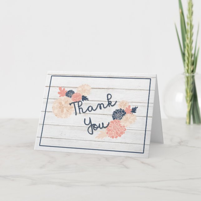 Thank You Navy Blush card (Front)