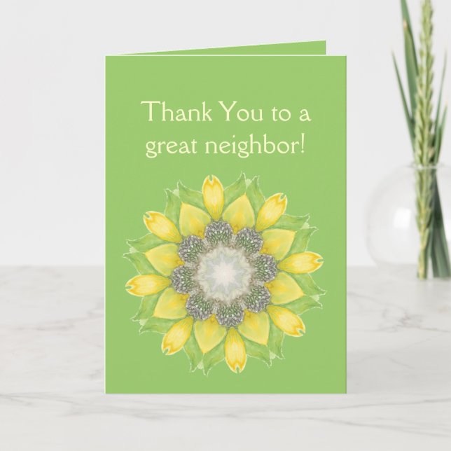 Thank You Neighbor,Custom Flower Garden Floral Card (Front)
