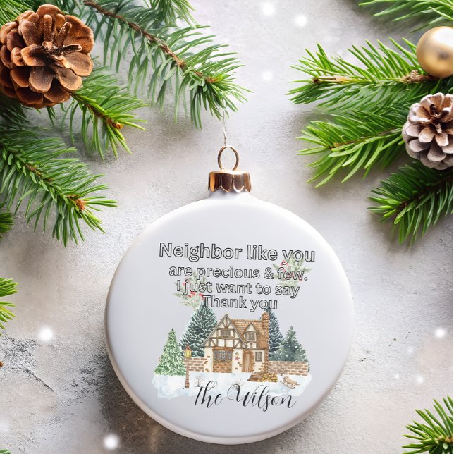 Thank You Neighbours Heart Christmas 2025 Ceramic Ornament (Creator Uploaded)