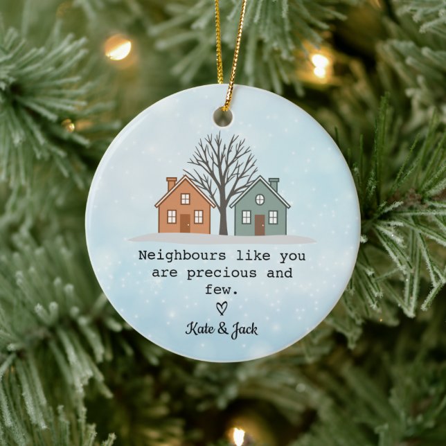 Thank You Neighbours Next Door Friend Appreciation Ceramic Ornament (Tree)