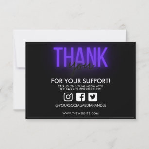 Thank you Neon Sign Trendy Custom Media Insert