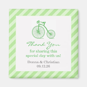 Thank You Neutral Green Baby Shower Favour Magnet