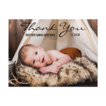 Thank You New Baby Photo Announcement Postcard BT