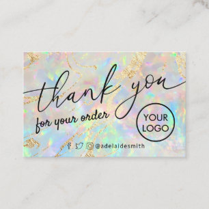 thank you new opal texture business card