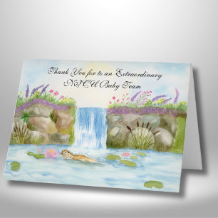 Thank You NICU Team Otter Woodland Waterfall Card