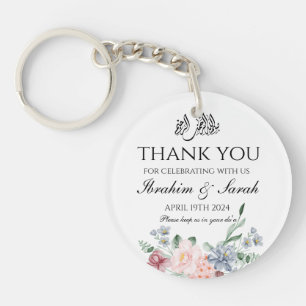Thank You nikah muslim wedding favour floral Class Key Ring