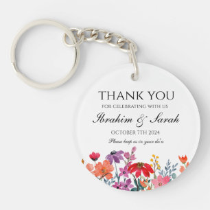 Thank You nikah muslim wedding favour floral  Key Ring