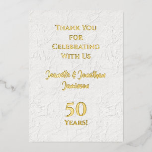 Thank You Note 50th Anniversary Gold 