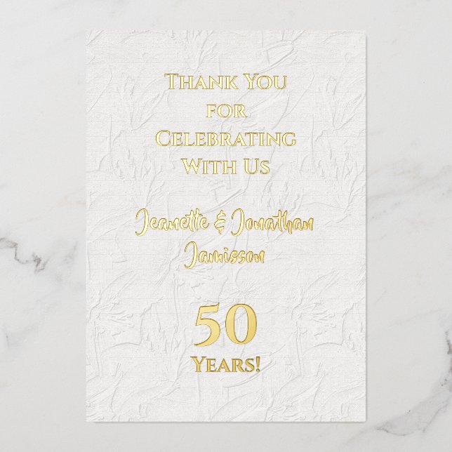 Thank You Note 50th Anniversary Gold  (Front)