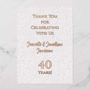 Thank You Note Any Wedding Anniversary Rose Gold