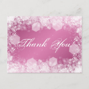 Thank You Note Baby Shower Night Sparkle Pink Postcard