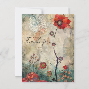 Thank You Note Card All Occasion Blank w/ Envelope
