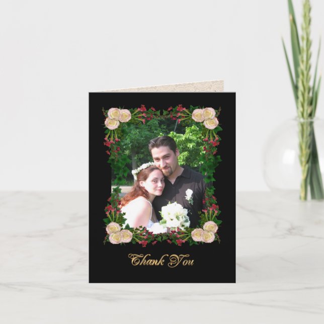 Thank you note Card for picture floral frame (Front)