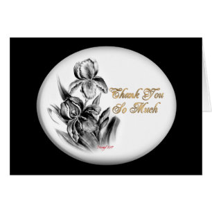 Thank you note card ,Iris sketch