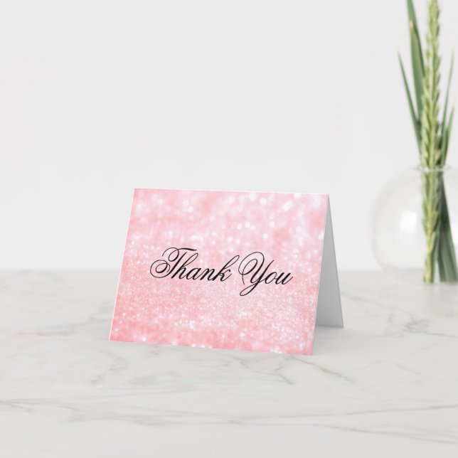 Thank You Note Card - Lit Pink Glit Fab (Front)
