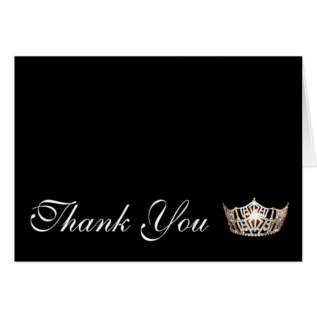 Thank You Note Card Pageant Crown (Front Horizontal)
