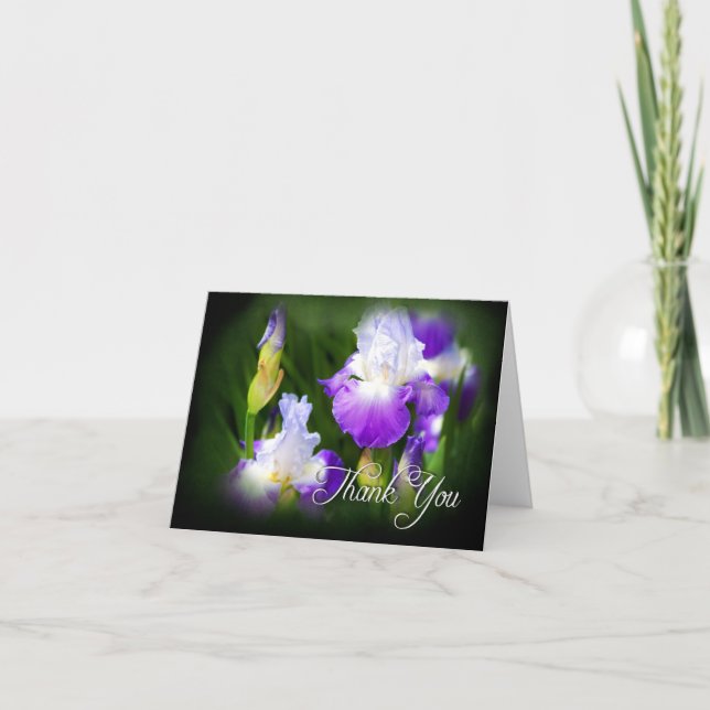 Thank You Note Card - Purple Iris' (Front)
