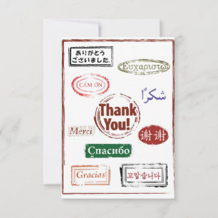 Thank You Note Card - Thank You in Many Languages