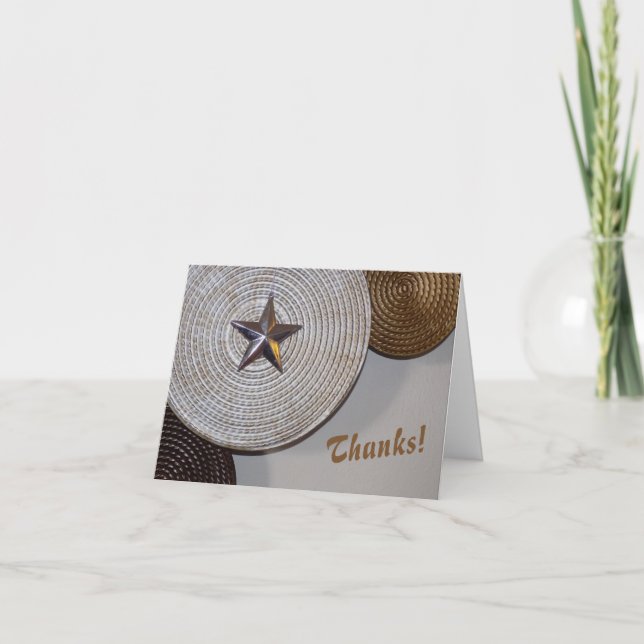 Thank-you Note Card  with a Star  (Front)