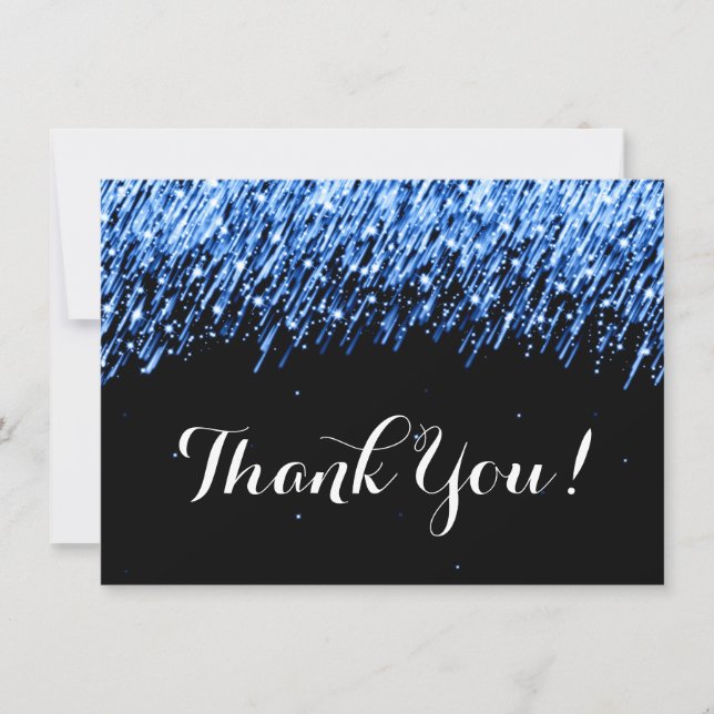 Thank You Note Falling Stars "Sapphire Blue" Card (Front)