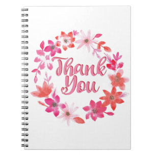 Thank You Note - Floral Handwritten Many Thanks Notebook