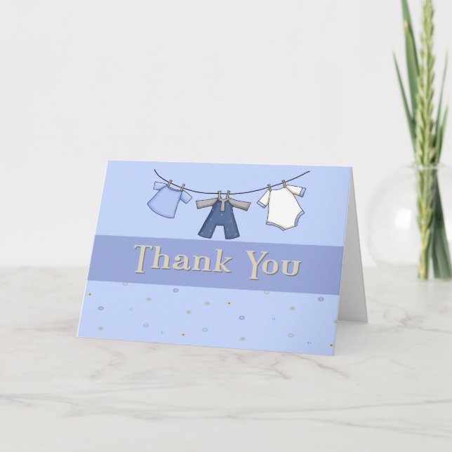 Thank You Note for Baby Boy Card (Front)