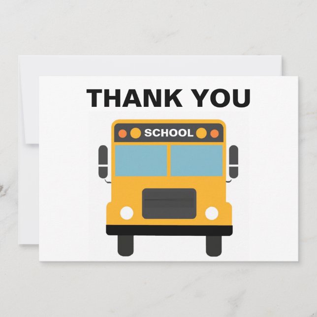 Thank You Note for School Bus Driver Invitation (Front)