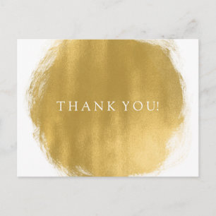 Thank You Note Gold Paint Look Postcard
