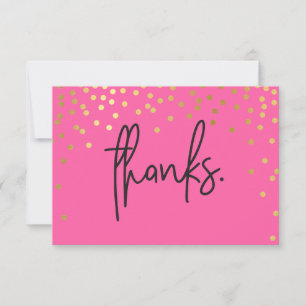 THANK YOU NOTE handwritten gold confetti spots Invitation