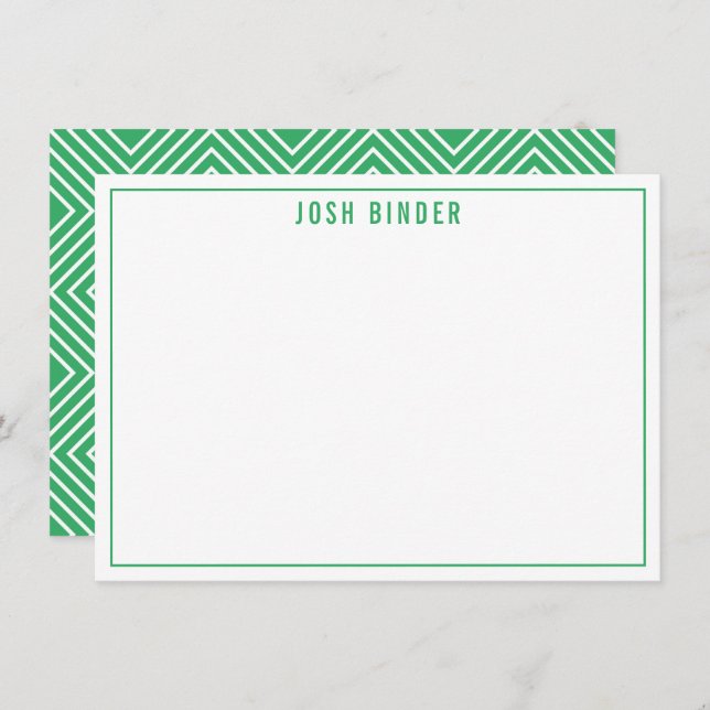 THANK YOU NOTE modern minimal name green (Front/Back)
