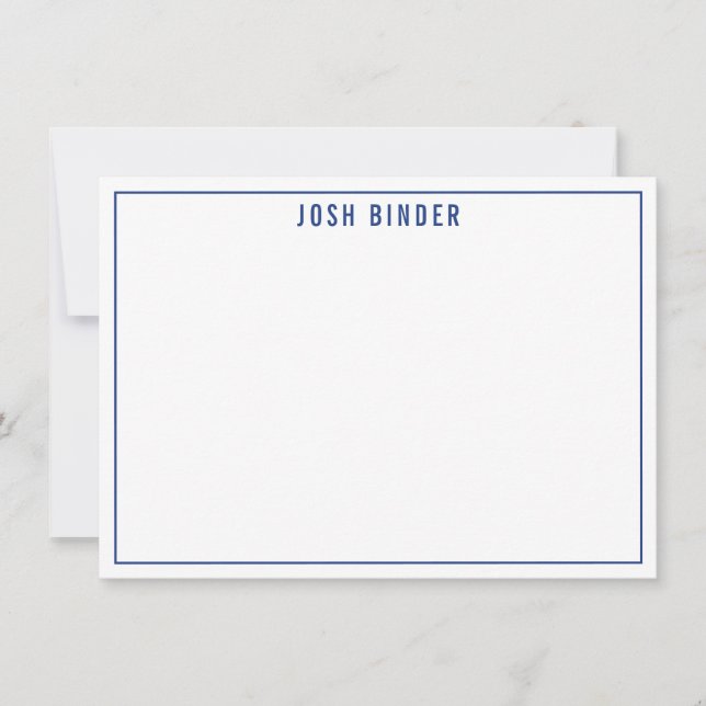 THANK YOU NOTE modern minimal name navy blue Card (Front)