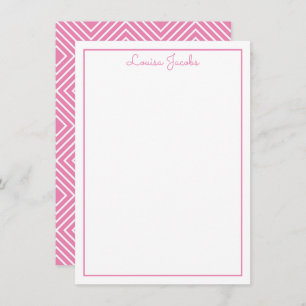 THANK YOU NOTE modern simple name candy pink