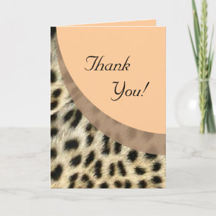 Thank You Note or Greeting Card Leopard Print