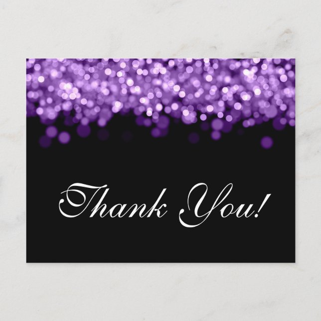 Thank You Note Purple Lights Postcard (Front)