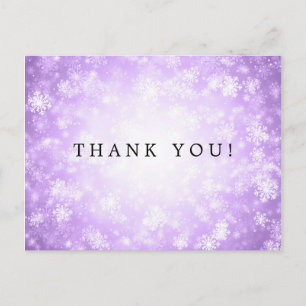 Thank You Note Purple Winter Wonderland Postcard