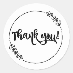 Thank You Note Round Sticker