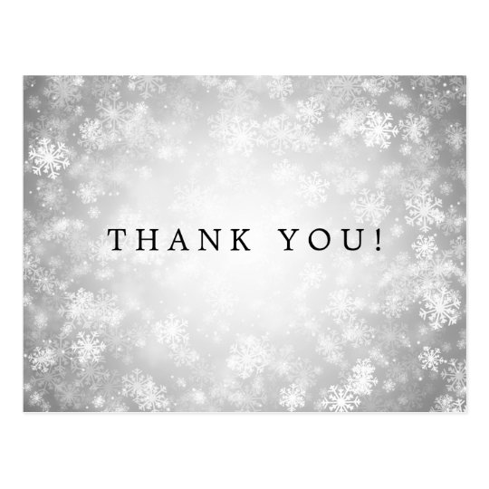 Thank You Note Silver Winter Wonderland Postcard