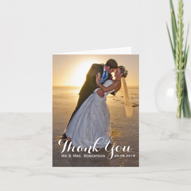 Thank You Note | Simple Wedding Photo Card (Front)
