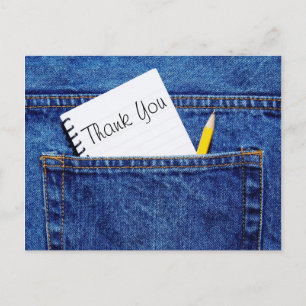 Thank You Notebook in Pocket Postcard