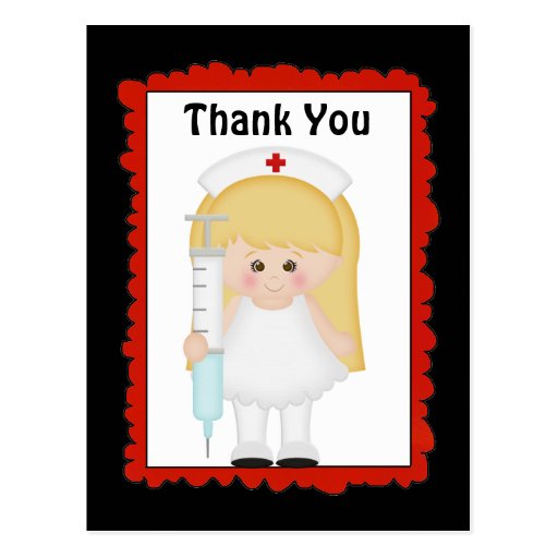 Thank you nurse cartoon postcard | Zazzle