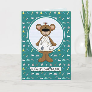 Thank You, Nurse. Cute Teddy Bear Card