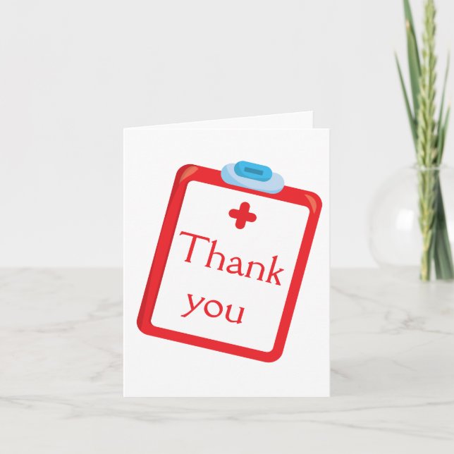 Thank You Nurse, Doctor, Medical Theme Card (Front)