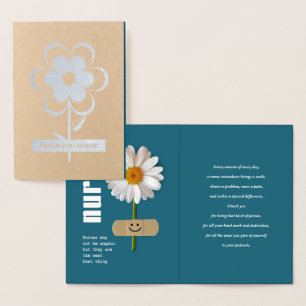 Thank You, Nurse. Smiling Daisy Luxury  Foil Card