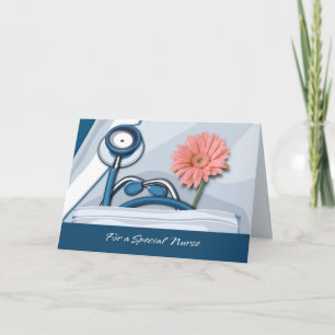 Thank You Nurse. Stethoscope and Daisy Card